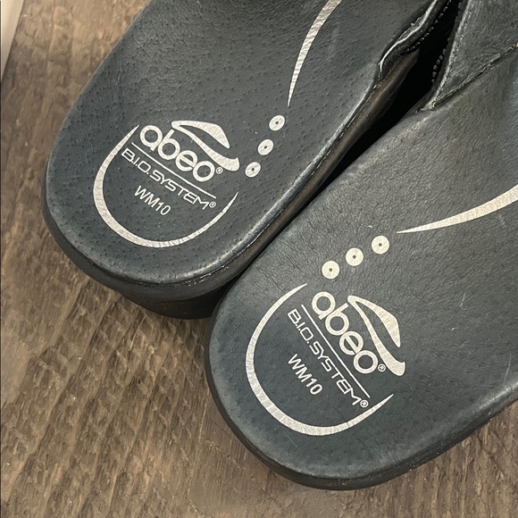 Abeo Bio System Mystic Sandals Black Beaded Flip Flop Thong - Women's Size 10 - Picture 2 of 8